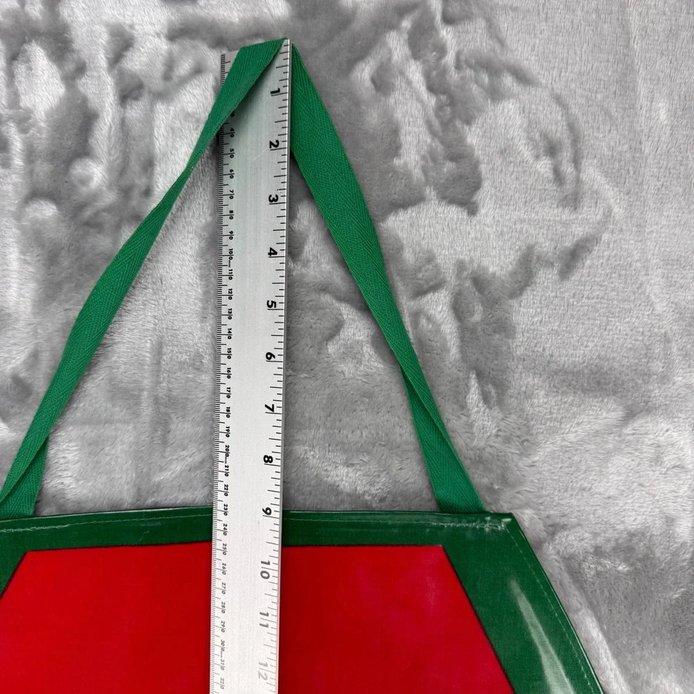 Vintage Merry Christmas Waterproof Vinyl Apron Geese Holiday Red Green Retro